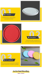 2pcs Cute Bling Car Cup Holder Coaster Mat with Rhinestone for Women Girl Universal Anti Slip Automotive Interior Amagi