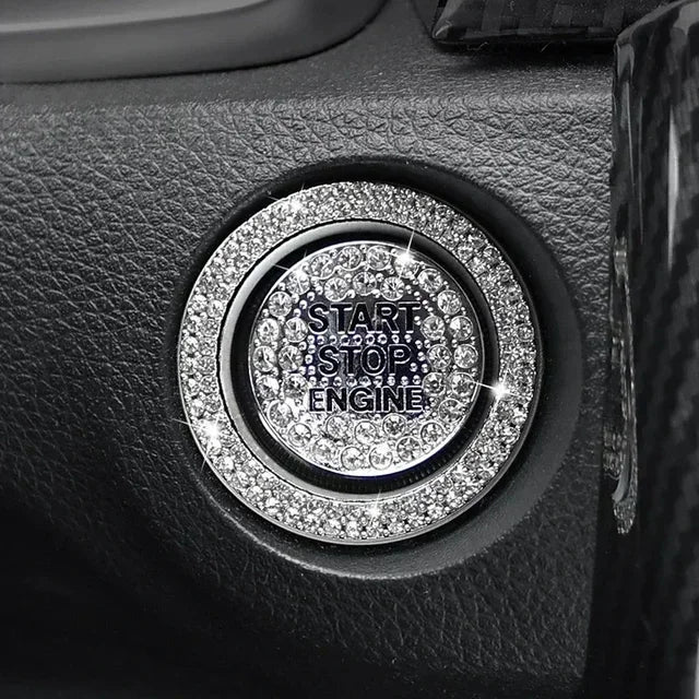 Car One-click Start Button Interior Engine Ignition Start Stop Button Protective Cover Crystal Decoration Car Accessories amagi