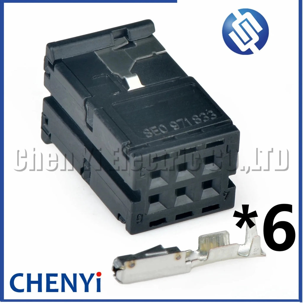 6 Pin Automotive connector Car Anti-glare Rearview Mirror harness plug 8E0971833 8E0971834 1418784-1 0-1418780-1