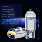 Car LED COB Bulb T10 W5W Signal Light 12V 7500K White Auto Interior Dome Reading License Plate Lamps Wedge Side Bulbs Amagi