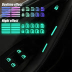 Car Window Lifter Stickers Car Night Glowing Interior Button Sticker Decals Car Lifter Switch Night Fluorescent Decoration