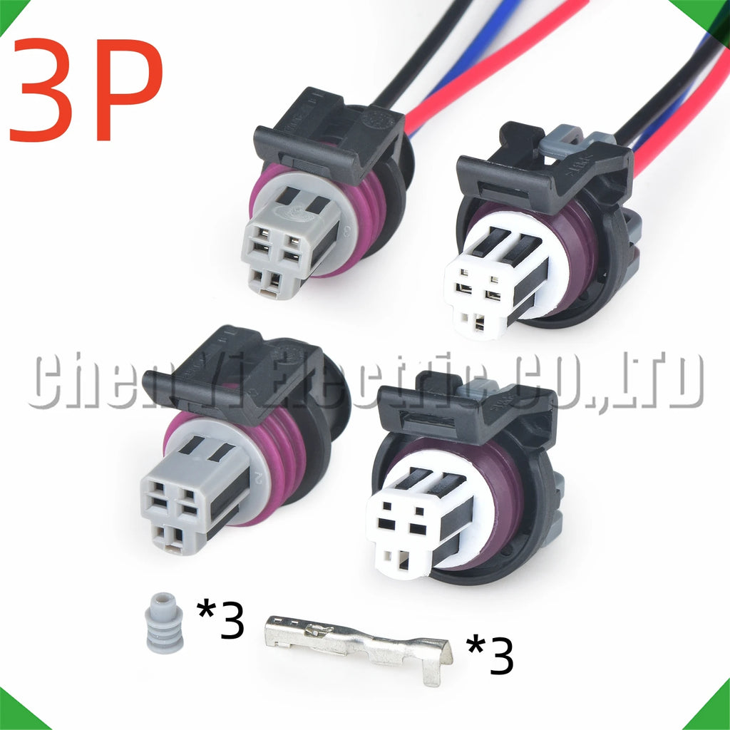 3 pin automotive connectors engine oil temp gauge air conditioning pressure sensor wire...