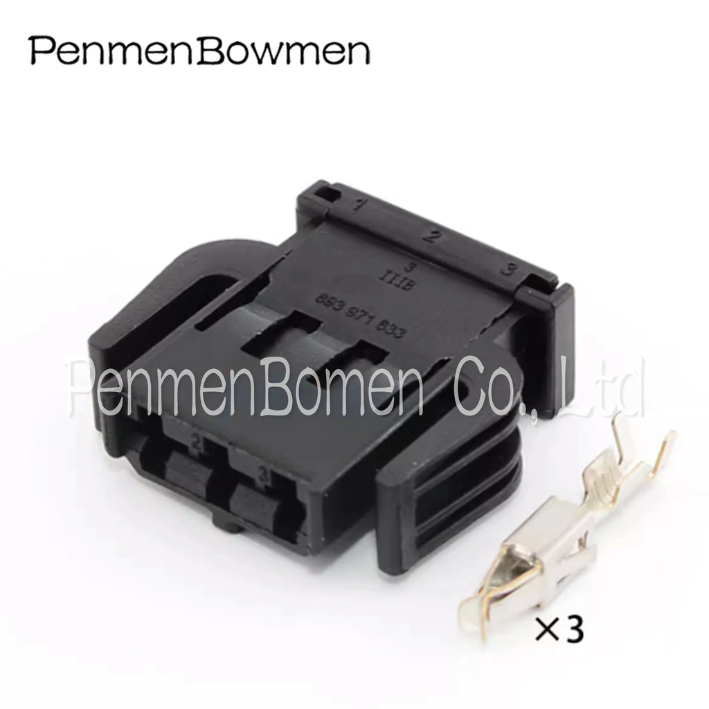 1 Set 3 Pin Car Reading Light Electrical Cable Connectors Female Wire Harness Plug for Passat Bora 893971633