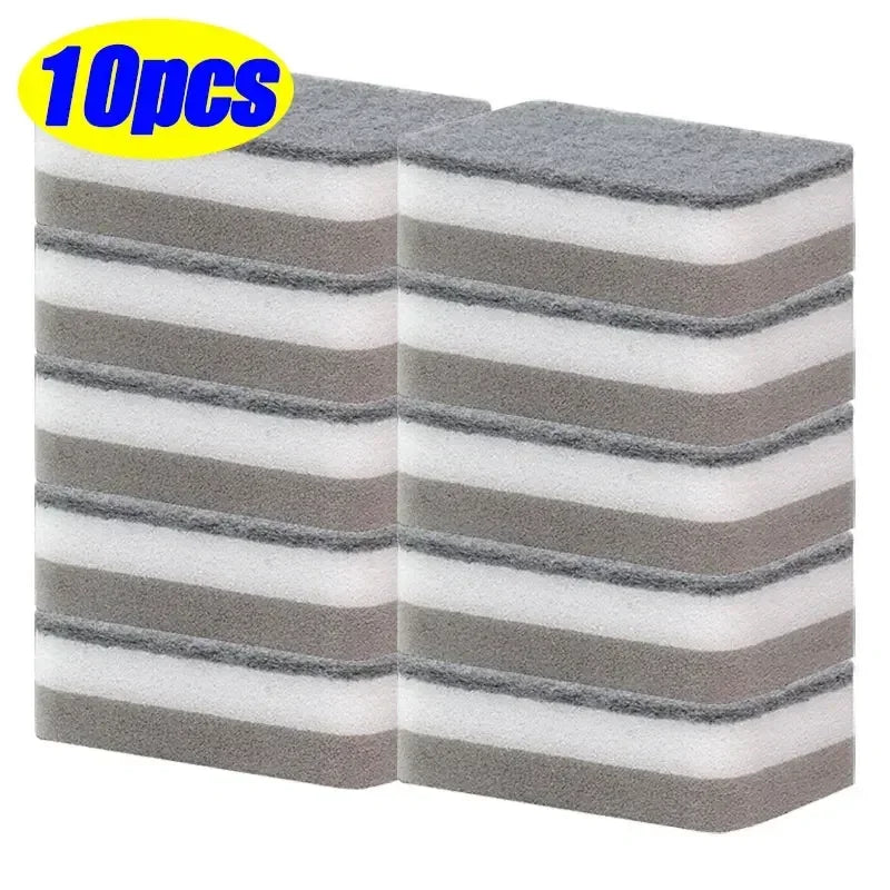 5-50PCS Double-sided Cleaning Sponges Magic Super Absorbent Pan Pot Dishwashing Scouring Pad Wipe Household Kitchen Clean Amagi