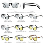Available Trendy Flat Top Square Photochromic Glasses Stylish Sports Eyewear for Car Running Driving Vacation Travel and Fishing