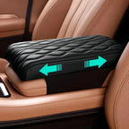 Car Soft Armrest Mat Wave Embroider PU Leather Center Console Arm Rest Protection Cushion Auto Armrests Storage Box Cover Pad