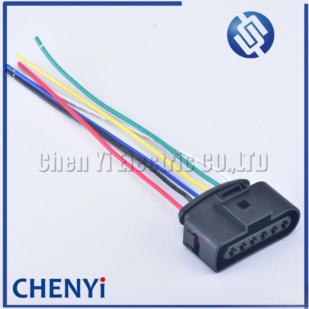 6 Pin 3.5mm female waterproof cable electrical pump connector ignition coil wire harness plug 1J0973726 With wires 1J0 973 726