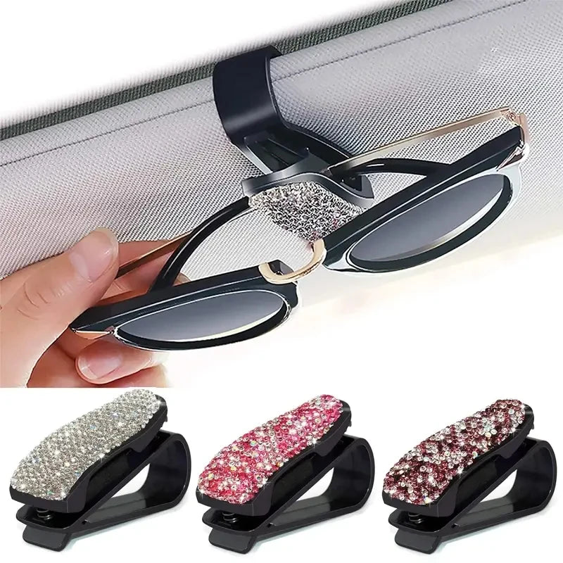 Woman Car Glasses Case Auto Sun Visor Glasses Holder Sunglasses Clip Card Ticket Holder Pen Case Clip Box Accessories For Toyota