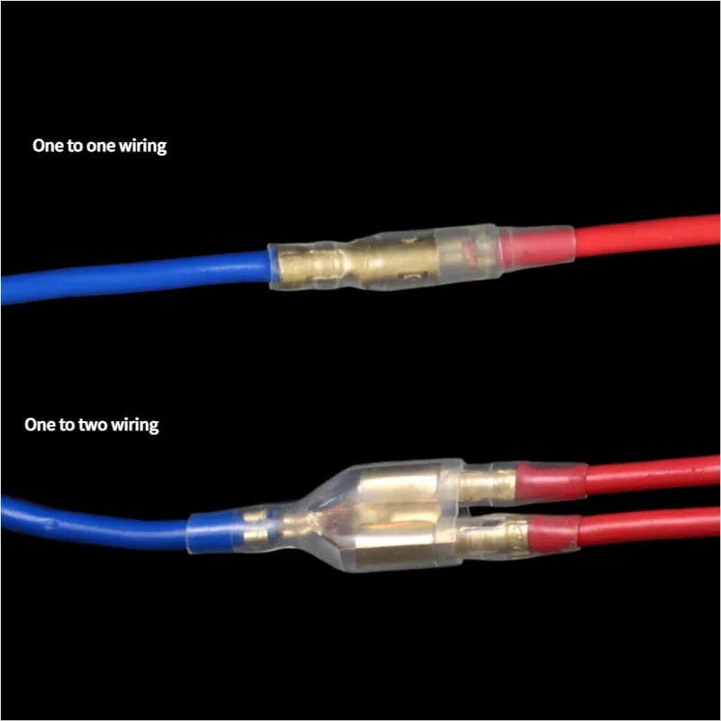 Bullet head one to two male and female connectors 3.5mm double-hole spring wire connectors one split two terminal blocks