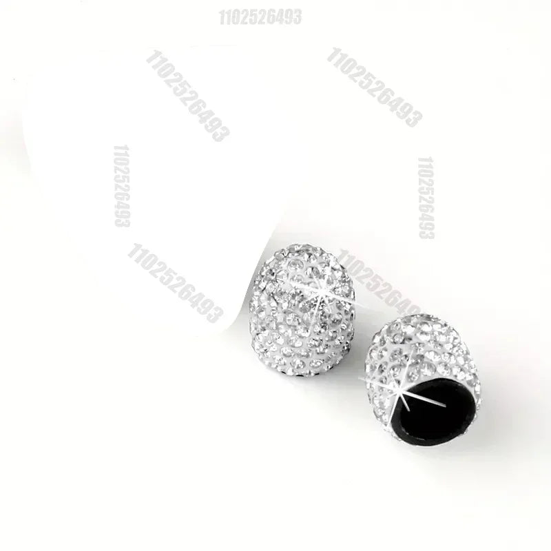 4pcs Diamond Crystal Car Tire Valve Caps Shining Dust-proof Wheel Valve Cover Vehicle Bling Valve Cap Car Styling Amagi