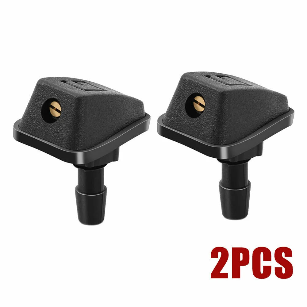 2Pcs Car Front Windshield Wiper Nozzle Car Fan-shaped Mist Windscreen Washer Water Spray Jets Nozzles Accessories