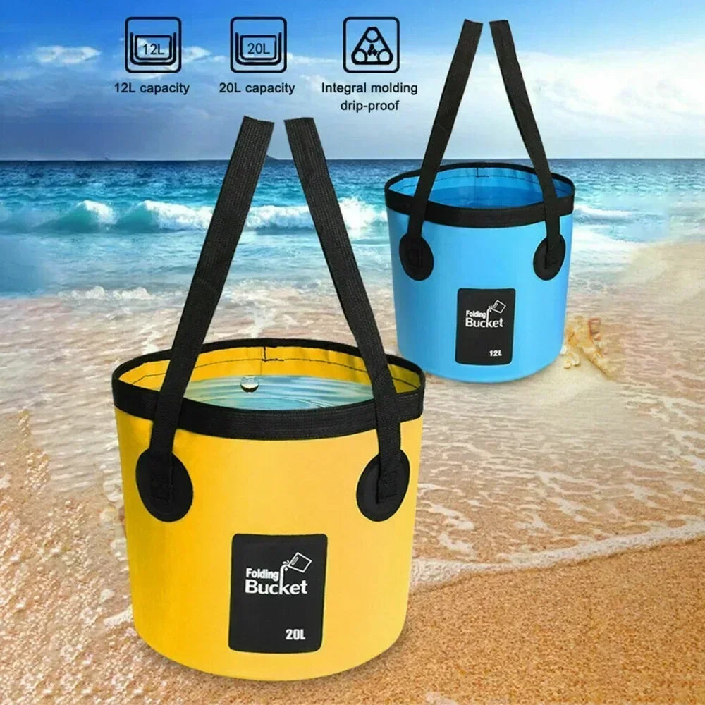 Portable Foldable Water Bucket Fishing Bucket Folding Water Container for Travelling Camping Hiking Fishing Washing Amagi