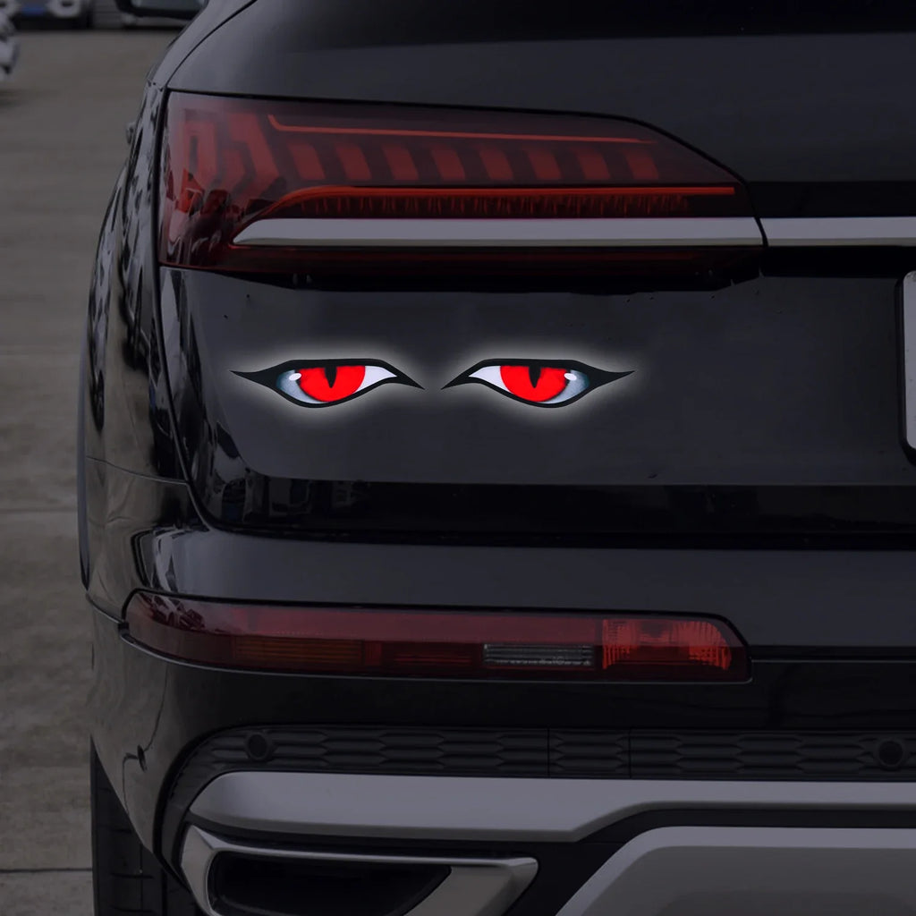 3D Reflective Eyes Stickers for Motorcycle Scooter Windshield Auto Decorative Night Light Safety Front Car Stickers Waterproof