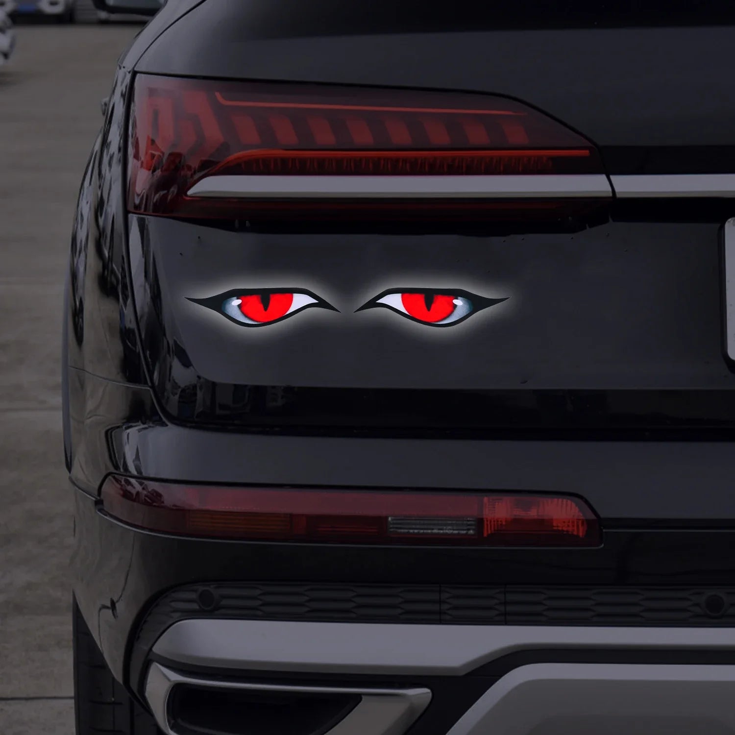3D Reflective Eyes Stickers for Motorcycle Scooter Windshield Auto Decorative Night Light Safety Front Car Stickers Waterproof