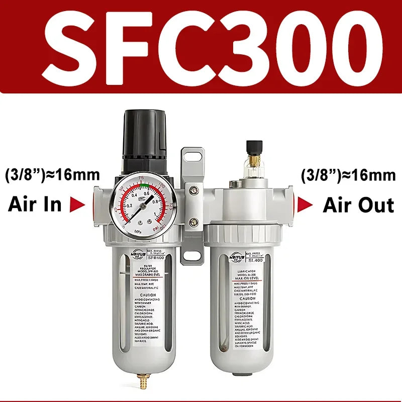 SFC200 1/4" SFC400 1/2" SFC300 3/8 Air Filter Regulator Oil Water Separator Trap Regulator Valve For Compressor Pneumatic Parts