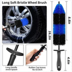 Car Wheel Multifunction Cleaning Brush Long Soft Handle Rim Hub Microfiber Brush Tire Detail Brush Auto Motorcycle Washing Amagi