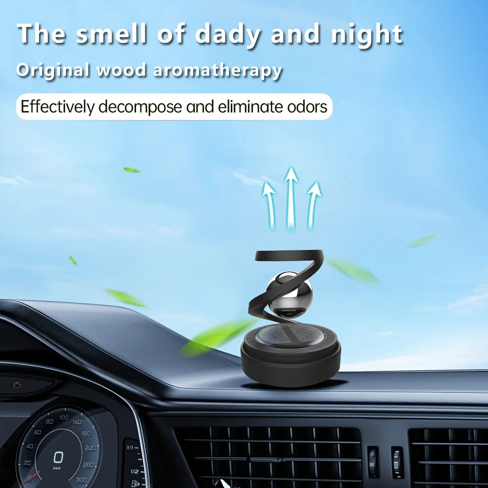 Solar-Powered Rotating Car Aromatherapy Diffuser Innovative Scent Dispenser with Long-Lasting Fragrances Enhances Dashboard