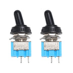 Mini Toggle Switch Waterproof Cap 2Pin 2 Position SPST ON OFF Latching Controller for Car Boat Marine Motorcycle Truck Dashboard
