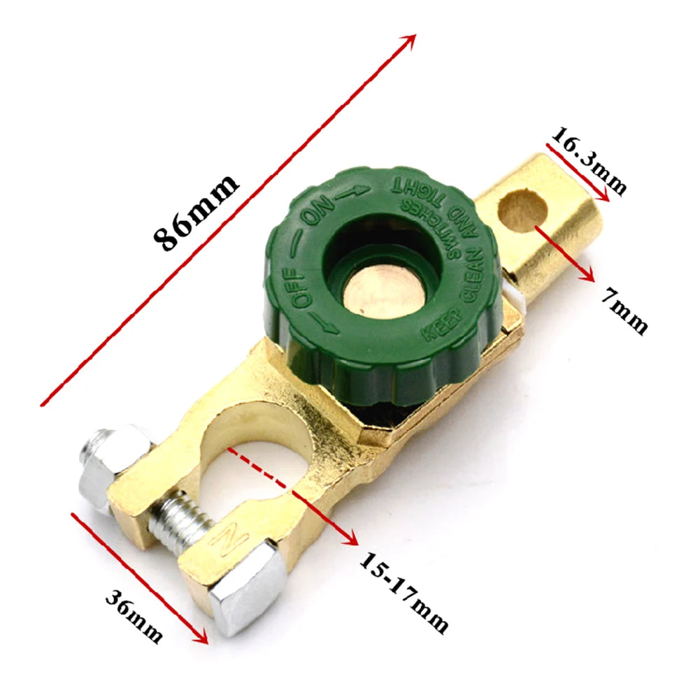 Auto Battery Terminals Quick Disconnect Isolator Cut Off Switch Auto Cables Connectors Wire Fits Standard Negative Terminal