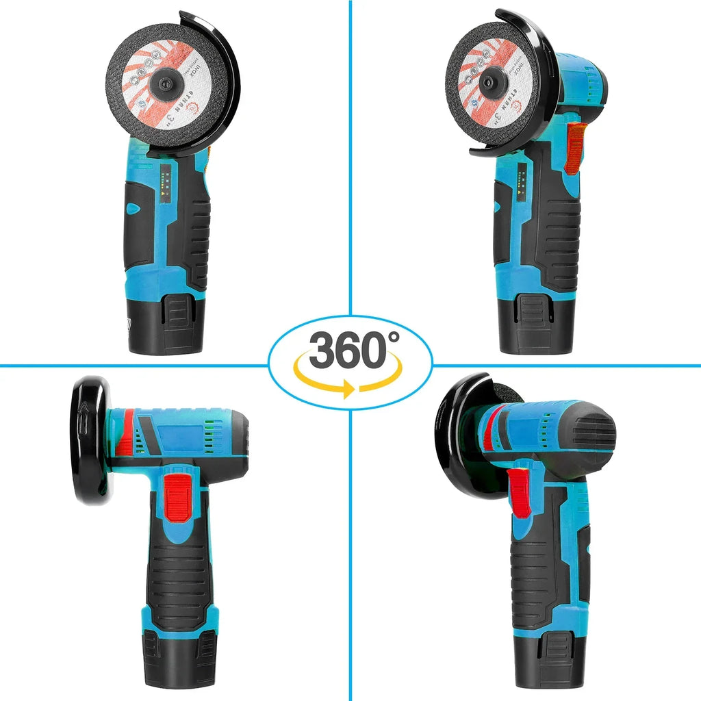 12V Cordless Electric Angle Grinder 19500rpm Lithium Battery Mini Polishing Grinding Machine Diamond Cutting Power Grinder Amagi