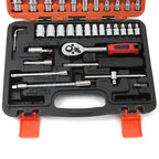 46pcs Complete Socket Wrench Tool Set for DIY Auto Repair and Household Tasks Amagi