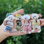 Creative Car Hanging Ornaments Puppy Man Backpack Gifts for Women Men Car Decoration Accessories Keychain Pendant Cute Teddy Dog