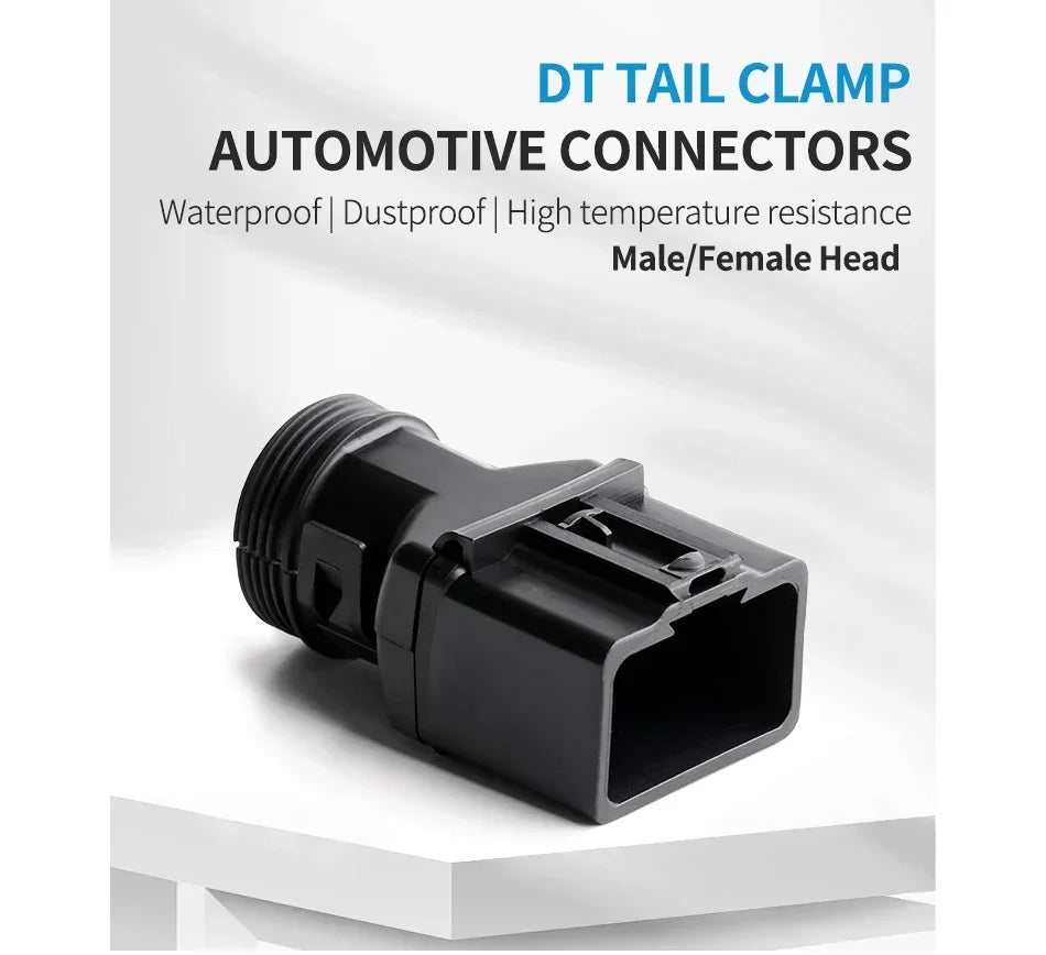 10/50 Sets 2-12P Male Female DT Connector Tail Clip Set with Corrugated Pipe Fixed Harness Clip,Protective Sheath 1011-235-0405