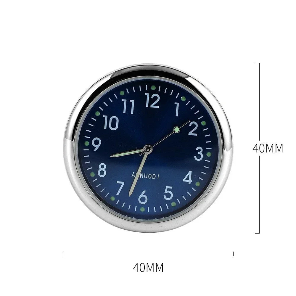 Luminous Quartz Analog Car Dashboard Clock - Stick-On, Decorative, Time-Telling, Easy-to-Read, Night-Vision Compact Amagi
