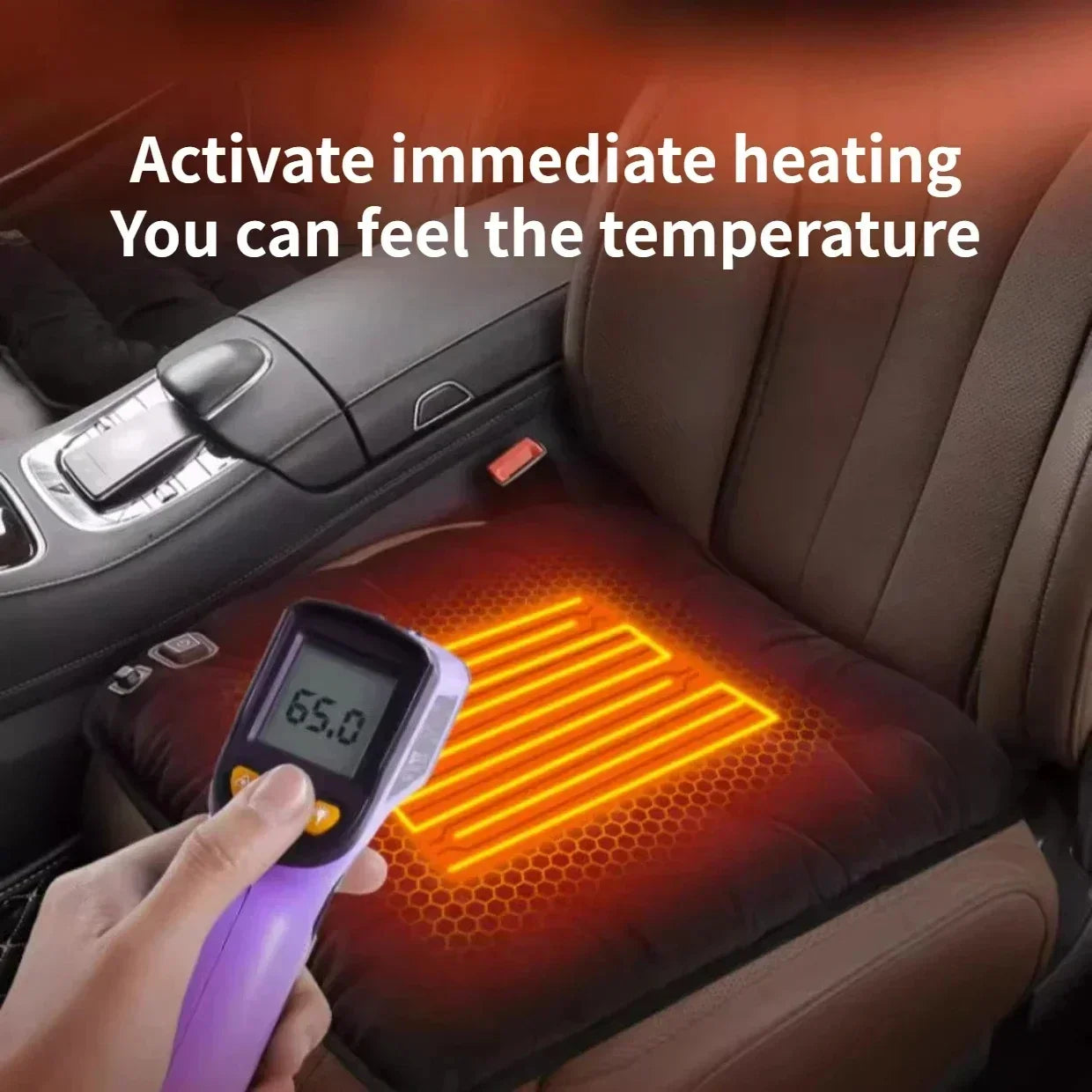 Car Heated Seat Cushion USB Power Graphene Heated Seat Pad 3 Levels Heating Seat Cushion for Park Stadium Car Travel Amagi