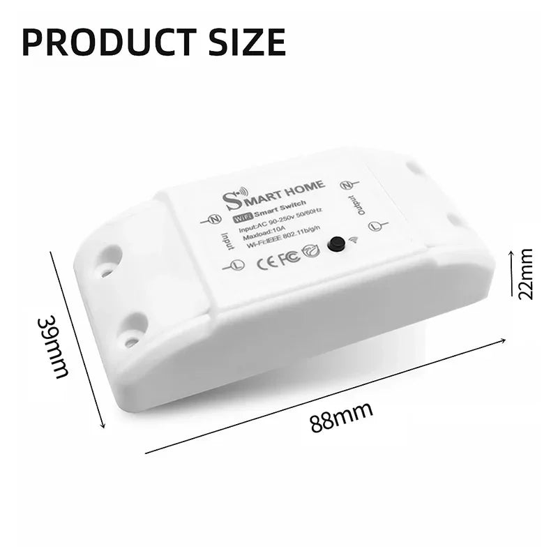 Tuya WiFi Smart Switch Module 1-5PCS - Alexa/Google Home Compatible LED Controller with Smart Life App for Remote Light Control