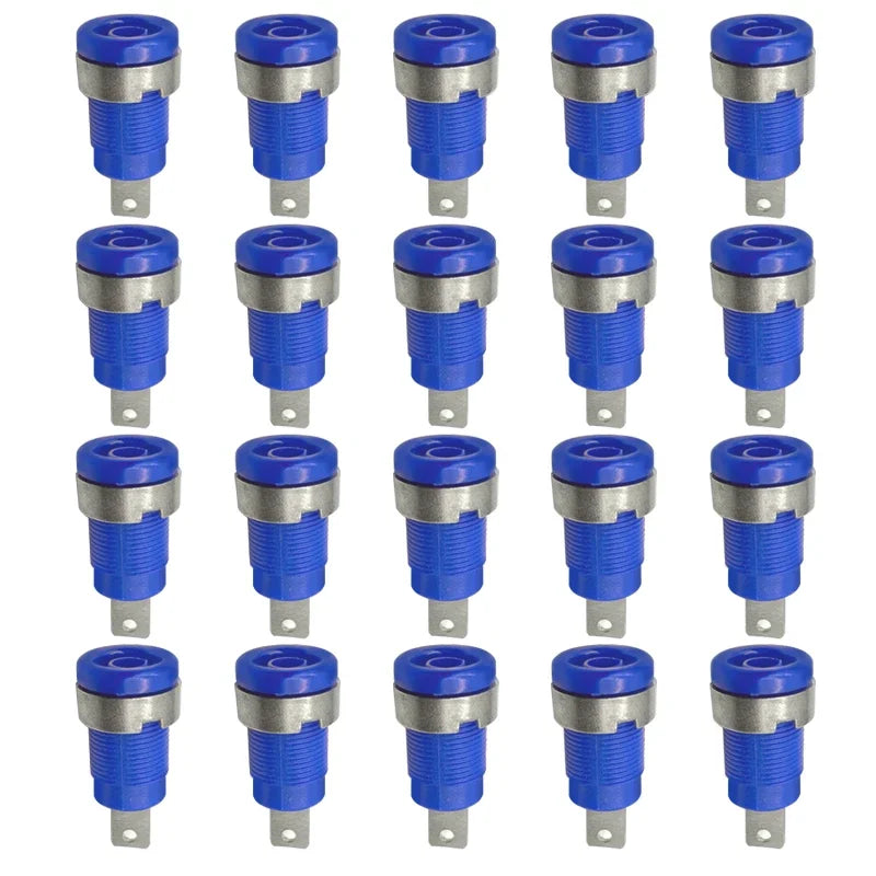 20PCS 4mm Banana Socket 32A Panel Mount Female Connectors, Insulated Safety Binding Post Jacks, 5 Colors for DIY Projects