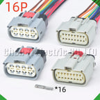 16-Pin Auto Connector Automotive Connectors Rearview Mirror Headlamp harness 33472-1607