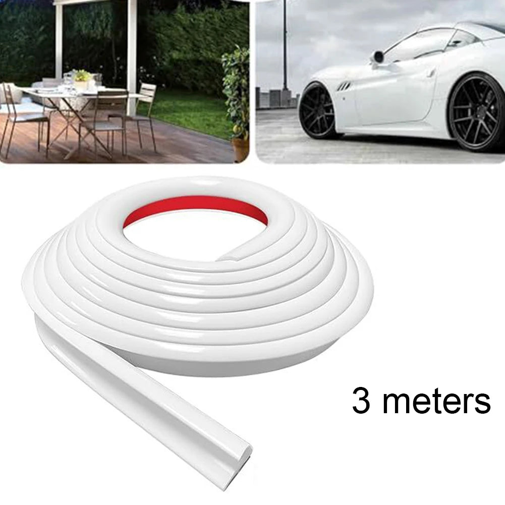 1PC RV Rain Gutter 1/2" Height Drip Rail PVC Rain Strip Roof J Shape Rain Gutter Soft Rubber Strip RV Water Guide Strip