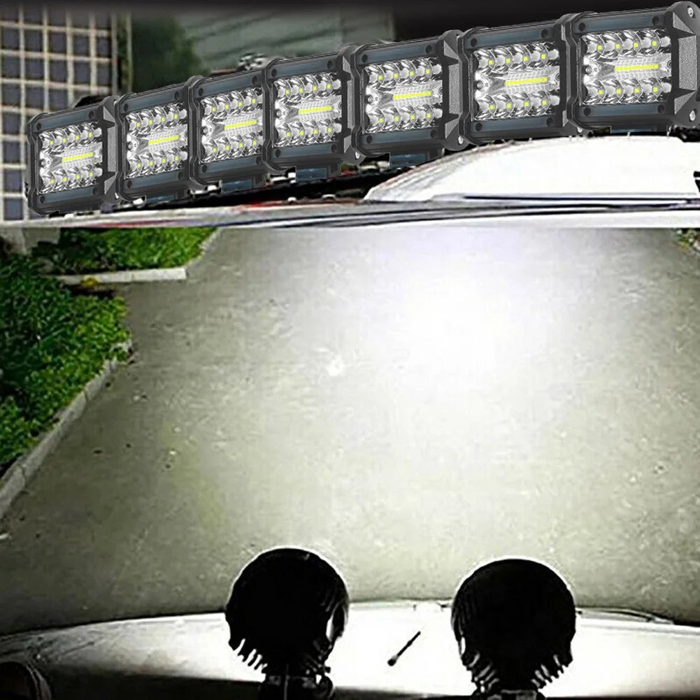 60W Car LED Work Light Bar Spot Flood Combo Pods Offroad Fog Lamp Waterproof Dust Proof  For SUV ATV UTV Car Accessories