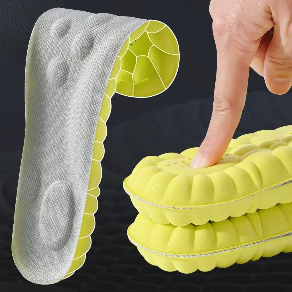 1/2 Pairs 4D Cloud Technologyt High Elasticity Sports Deodorant Insoles for Shoes PU Sole Breathe for Feet Men Running Insole