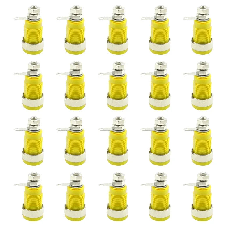20PCS 4mm Banana Socket 32A Panel Mount Female Connectors, Insulated Safety Binding Post Jacks, 5 Colors for DIY Projects