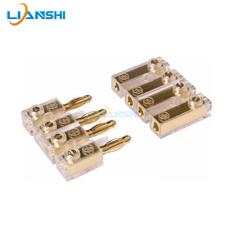 Four-way banana head connection terminals for quick connection of car plugs to sockets, speaker wires and power cords