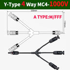 1/5/20/100 Sets DC PV Y Branch Photovoltaic Solar Connector 1000V 30A Male Female 3-Way 4-Way 5-Way Plug 1 To 2/3/4 Adapter