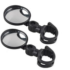 2pcs Adjustable Rotate Bicycle Auxiliary Rearview Mirror Handlebar Mount Wide-Angle Convex Cycling Rear View Mirrors Accessories