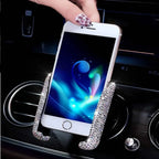 Crystal Car Phone Holder Car Air Vent Mount Clip Mobile Phone Holder Woman Diamond Auto Phone Bracket Interior Accessories Amagi