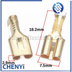 50/100pcs 6.3mm Female Crimp Terminal Connector Gold Brass Gilded Electric Wire Connectors pins Set H62 For Car Relay Speaker