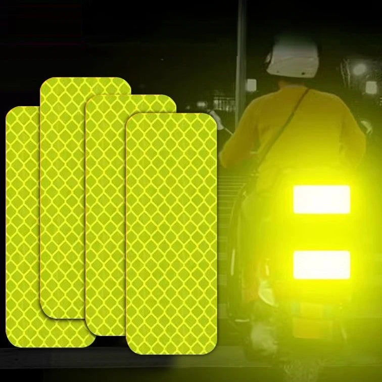 10pcs/set Car Bumper Reflective Safety Strip Stickers Car Reflective Sticker Reflective Warning Safety Tape Stickers Decals