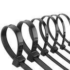 Heavy Duty Self-Locking Nylon Cable Ties 5x200 5x500mm Black, Weatherproof Zip Ties for Electrical Industrial Home Use,Bulk Pack