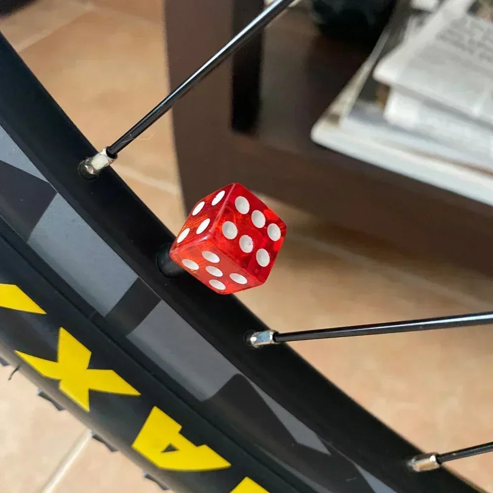 4Pcs/Set Plastic Wheel Stem Tyre Air Valve Dustproof Cap Gold Dice Tire Tyre Valve Caps Bike Auto Truck Tire Valve Dust Cap Amag