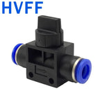 10/50/200 PCS HVFF Air Manual Valve 4mm 6mm 8mm 10mm 12mm, Pneumatic Push In Quick Joint with Manual Current-Limiting Control