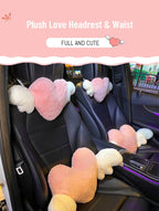 Car head pillow neck pillow cute cartoon love heart back pillow waist pillow seat back cushion Automotive Car Accessories New