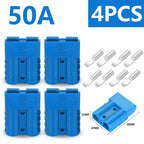 4Pcs  50A/120A Quick Connect Plug Kit - Silver Plated Copper Connector for 12-36V Winch/ATV/Trailer Wiring