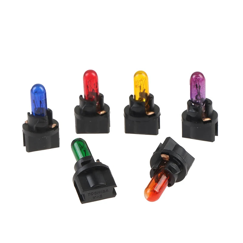 10Pcs T5.5 Led Bulb1.2W Car Interior Lights Dashboard Heating Indicator Wedge Auto Instrument Lamp air conditioning lamp 12V