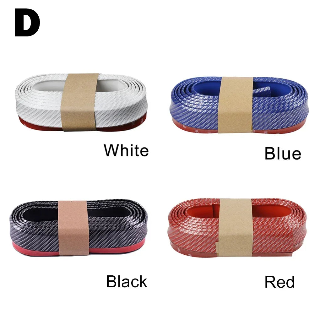 Universal Carbon Fiber Front Bumper Lip Protector Scratch Collision Resistant Easy Screw Installation Premium Look for Car Tools