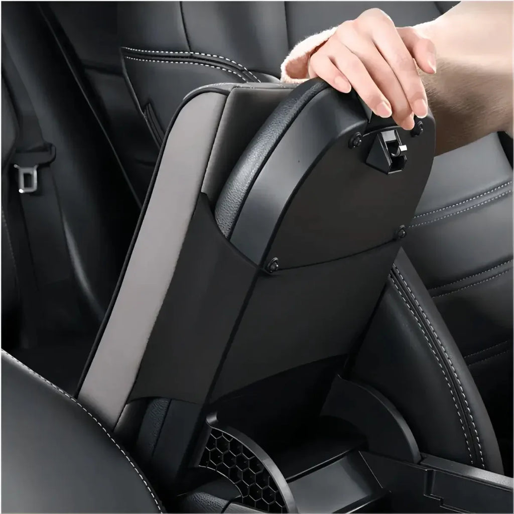 Car Soft Armrest Mat Wave Embroider PU Leather Center Console Arm Rest Protection Cushion Auto Armrests Storage Box Cover Pad